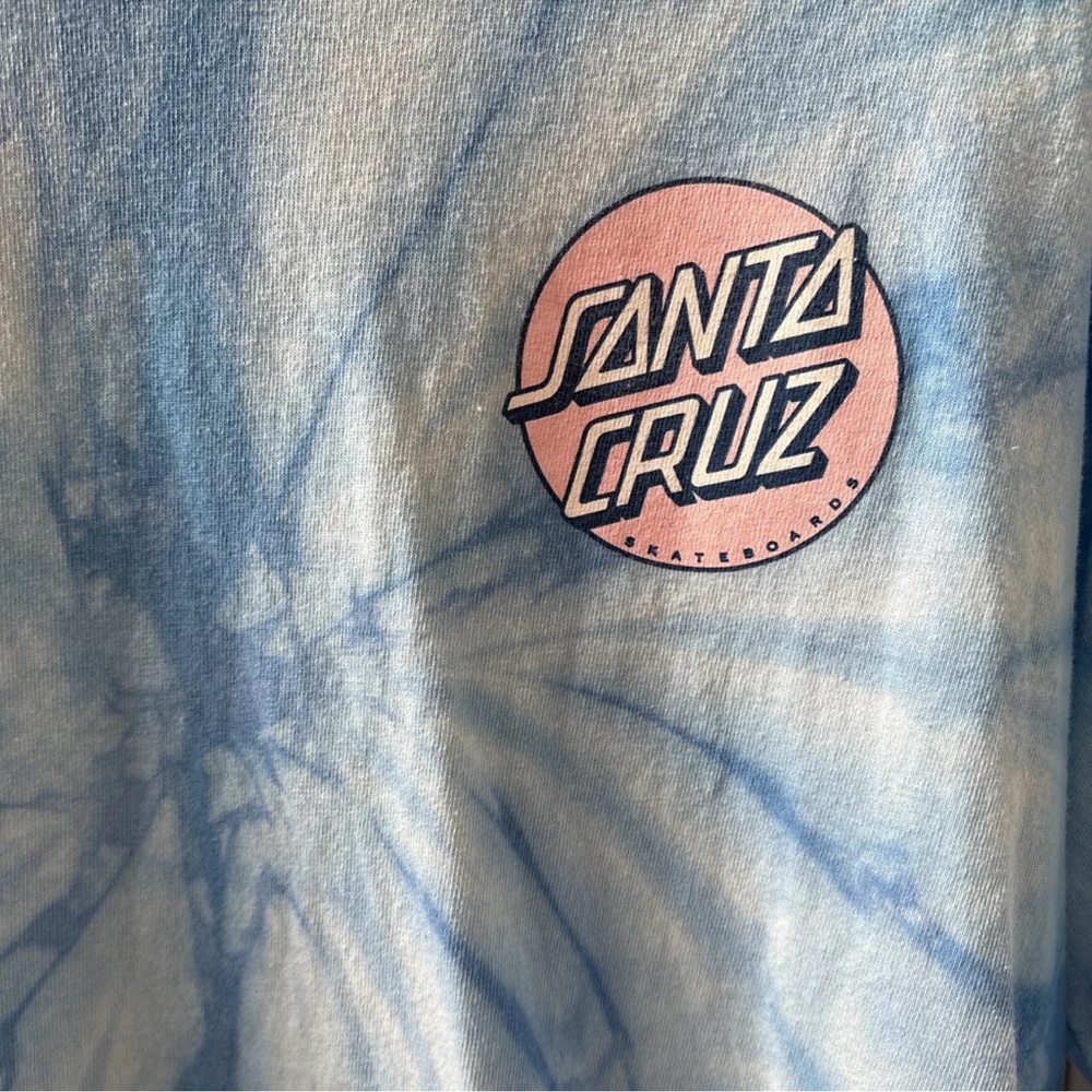 Santa Cruz Skateboards Medium Blue Tie-Dye Long Sleeve Shirt - Picture 5 of 9